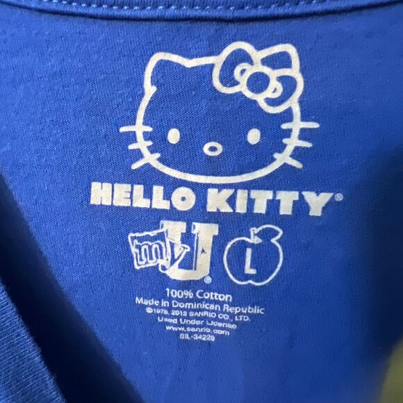 Sanrio Hello Kitty Wildcats Tee UK University of Kentucky L Blue - Picture 3 of 4